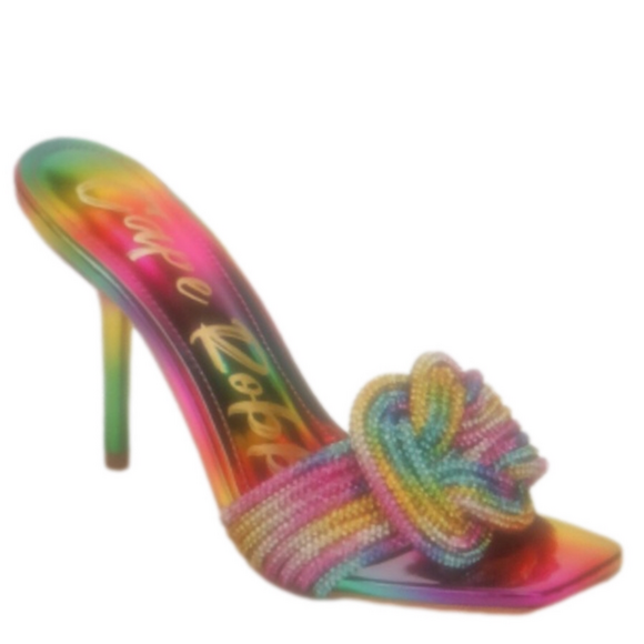 NWOB Cape Robbin Rainbow Heeled Sandals Sz 7.5M - Picture 1 of 9